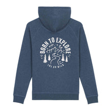 Load image into Gallery viewer, Born to explore Hoodie - Black/Grey/Blue
