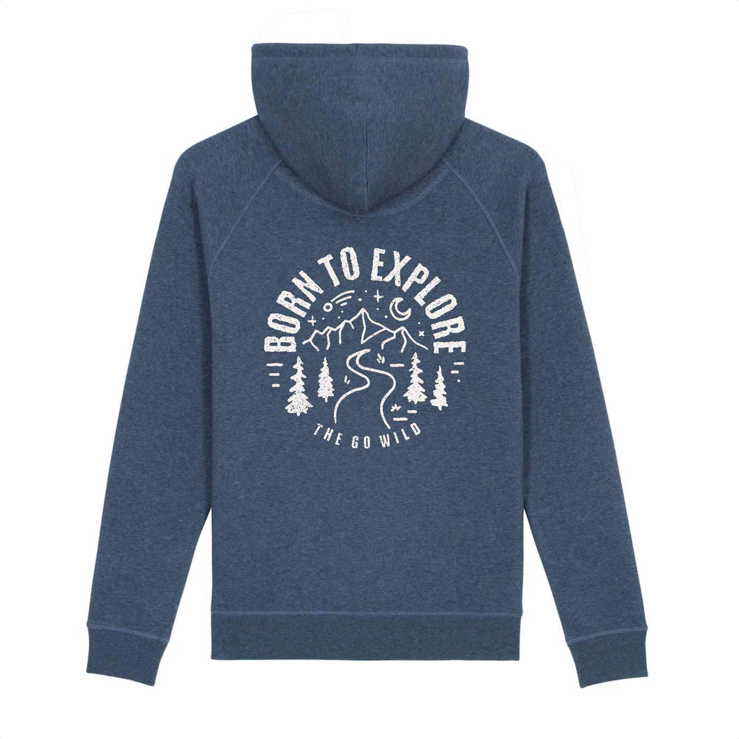 Born to explore Hoodie - Black/Grey/Blue